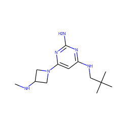 CNC1CN(c2cc(NCC(C)(C)C)nc(N)n2)C1 ZINC000043169432