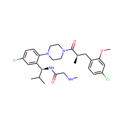 CNCC(=O)N[C@H](c1cc(Cl)ccc1N1CCN(C(=O)[C@H](C)Cc2ccc(Cl)cc2OC)CC1)C(C)C ZINC000044406153