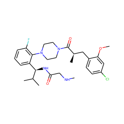 CNCC(=O)N[C@H](c1cccc(F)c1N1CCN(C(=O)[C@H](C)Cc2ccc(Cl)cc2OC)CC1)C(C)C ZINC000040395588