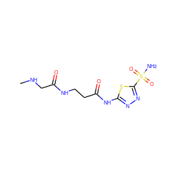 CNCC(=O)NCCC(=O)Nc1nnc(S(N)(=O)=O)s1 ZINC000013800522