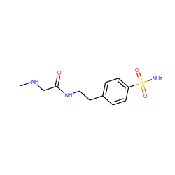 CNCC(=O)NCCc1ccc(S(N)(=O)=O)cc1 ZINC000013800497