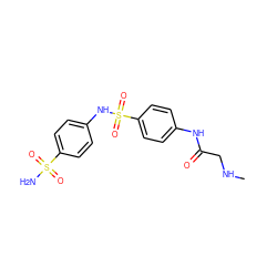 CNCC(=O)Nc1ccc(S(=O)(=O)Nc2ccc(S(N)(=O)=O)cc2)cc1 ZINC000013800530