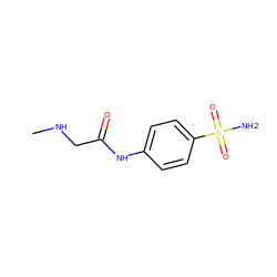 CNCC(=O)Nc1ccc(S(N)(=O)=O)cc1 ZINC000013800489