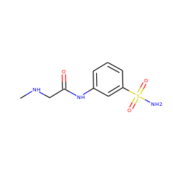 CNCC(=O)Nc1cccc(S(N)(=O)=O)c1 ZINC000013800487