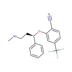 CNCC[C@@H](Oc1cc(C(F)(F)F)ccc1C#N)c1ccccc1 ZINC000071295985