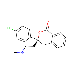 CNCC[C@]1(c2ccc(Cl)cc2)Cc2ccccc2C(=O)O1 ZINC000053244146