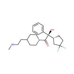 CNCCC1CCN(C(=O)[C@](O)(c2ccccc2)[C@@H]2CCC(F)(F)C2)CC1 ZINC000013534282