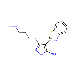 CNCCCCc1n[nH]c(N)c1-c1nc2ccccc2s1 ZINC000114399414