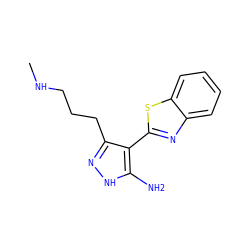 CNCCCc1n[nH]c(N)c1-c1nc2ccccc2s1 ZINC000114399318