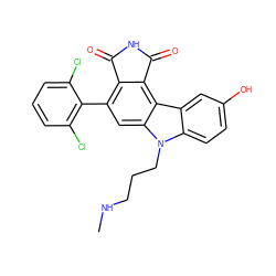 CNCCCn1c2ccc(O)cc2c2c3c(c(-c4c(Cl)cccc4Cl)cc21)C(=O)NC3=O ZINC000035935457