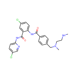 CNCCN(C)Cc1ccc(C(=O)Nc2ccc(Cl)cc2C(=O)Nc2ccc(Cl)cn2)cc1 ZINC000028093875