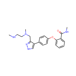 CNCCN(C)Cc1n[nH]cc1-c1ccc(Oc2ccccc2C(=O)NC)cc1 ZINC000473108234