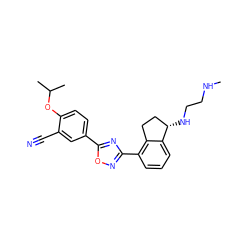 CNCCN[C@H]1CCc2c(-c3noc(-c4ccc(OC(C)C)c(C#N)c4)n3)cccc21 ZINC000198841374