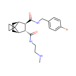 CNCCNC(=O)[C@H]1[C@H](C(=O)NCc2ccc(Br)cc2)[C@@H]2C=C[C@H]1C21CC1 ZINC000168564708