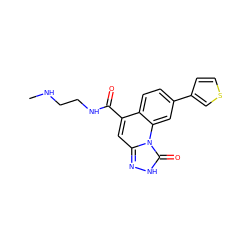 CNCCNC(=O)c1cc2n[nH]c(=O)n2c2cc(-c3ccsc3)ccc12 ZINC000084604955