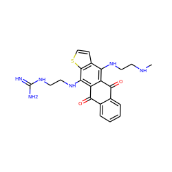 CNCCNc1c2c(c(NCCNC(=N)N)c3sccc13)C(=O)c1ccccc1C2=O ZINC000299824741