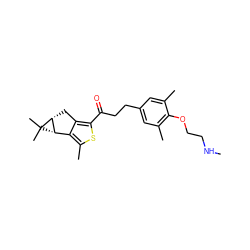 CNCCOc1c(C)cc(CCC(=O)c2sc(C)c3c2C[C@@H]2[C@H]3C2(C)C)cc1C ZINC000036478855