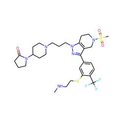 CNCCSc1cc(-c2nn(CCCN3CCC(N4CCCC4=O)CC3)c3c2CN(S(C)(=O)=O)CC3)ccc1C(F)(F)F ZINC000049784189