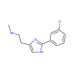 CNCCc1c[nH]c(-c2cccc(Br)c2)n1 ZINC000026575299