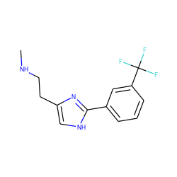 CNCCc1c[nH]c(-c2cccc(C(F)(F)F)c2)n1 ZINC000026576651