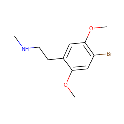 CNCCc1cc(OC)c(Br)cc1OC ZINC000013737373