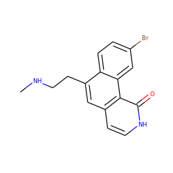 CNCCc1cc2cc[nH]c(=O)c2c2cc(Br)ccc12 ZINC000028955835