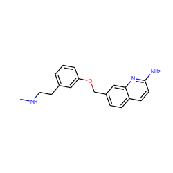 CNCCc1cccc(OCc2ccc3ccc(N)nc3c2)c1 ZINC000263620552