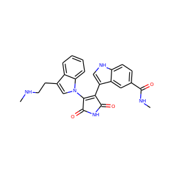 CNCCc1cn(C2=C(c3c[nH]c4ccc(C(=O)NC)cc34)C(=O)NC2=O)c2ccccc12 ZINC000029125455