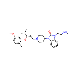 CNCCn1c(=O)n(C2CCN(CC[C@@H](Oc3cc(OC)ccc3C)C(C)C)CC2)c2ccccc21 ZINC000028874889