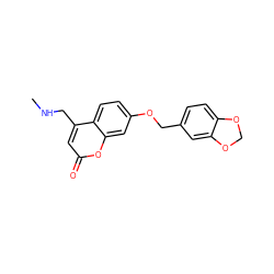 CNCc1cc(=O)oc2cc(OCc3ccc4c(c3)OCO4)ccc12 ZINC000045287902