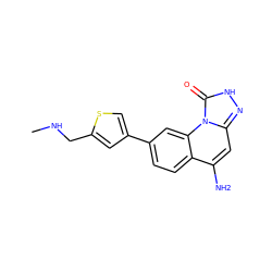 CNCc1cc(-c2ccc3c(N)cc4n[nH]c(=O)n4c3c2)cs1 ZINC000084603666