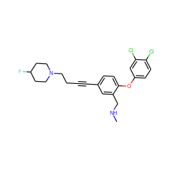 CNCc1cc(C#CCCN2CCC(F)CC2)ccc1Oc1ccc(Cl)c(Cl)c1 ZINC000028825145