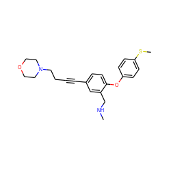 CNCc1cc(C#CCCN2CCOCC2)ccc1Oc1ccc(SC)cc1 ZINC000028825115