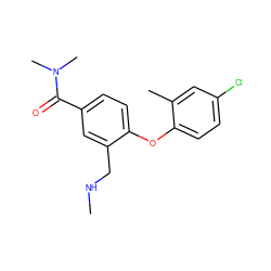 CNCc1cc(C(=O)N(C)C)ccc1Oc1ccc(Cl)cc1C ZINC000029129493