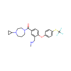 CNCc1cc(C(=O)N2CCCN(C3CC3)CC2)ccc1Oc1ccc(SC(F)(F)F)cc1 ZINC000029129762