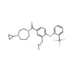 CNCc1cc(C(=O)N2CCCN(C3CC3)CC2)ccc1Oc1ccccc1C(F)(F)F ZINC000029129948