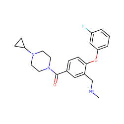 CNCc1cc(C(=O)N2CCN(C3CC3)CC2)ccc1Oc1cccc(F)c1 ZINC000029130507