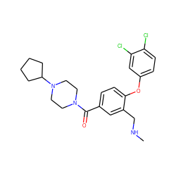 CNCc1cc(C(=O)N2CCN(C3CCCC3)CC2)ccc1Oc1ccc(Cl)c(Cl)c1 ZINC000029131083