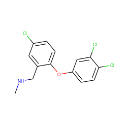 CNCc1cc(Cl)ccc1Oc1ccc(Cl)c(Cl)c1 ZINC000040834231