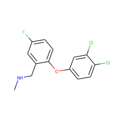 CNCc1cc(F)ccc1Oc1ccc(Cl)c(Cl)c1 ZINC000033995966