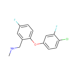 CNCc1cc(F)ccc1Oc1ccc(Cl)c(F)c1 ZINC000034051295