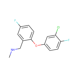 CNCc1cc(F)ccc1Oc1ccc(F)c(Cl)c1 ZINC000033976798