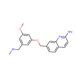 CNCc1cc(OC)cc(OCc2ccc3ccc(N)nc3c2)c1 ZINC001772593709