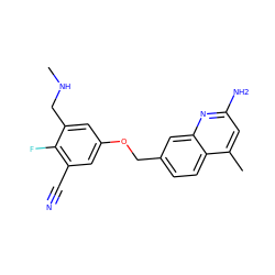 CNCc1cc(OCc2ccc3c(C)cc(N)nc3c2)cc(C#N)c1F ZINC001772635507