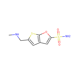 CNCc1cc2cc(S(N)(=O)=O)oc2s1 ZINC000000009404