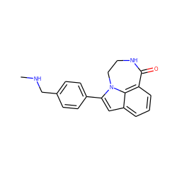 CNCc1ccc(-c2cc3cccc4c3n2CCNC4=O)cc1 ZINC000003832208