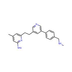 CNCc1ccc(-c2cncc(CCc3cc(C)cc(N)n3)c2)cc1 ZINC001772602418