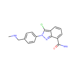 CNCc1ccc(-n2nc3c(C(N)=O)cccc3c2Cl)cc1 ZINC000045366426