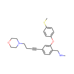 CNCc1ccc(C#CCCN2CCOCC2)cc1Oc1ccc(SC)cc1 ZINC000028825336