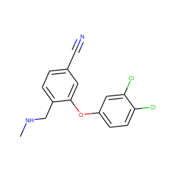 CNCc1ccc(C#N)cc1Oc1ccc(Cl)c(Cl)c1 ZINC000034052172